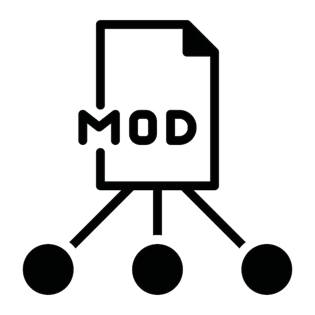 Modding Community Glyph Solid Black Illustration