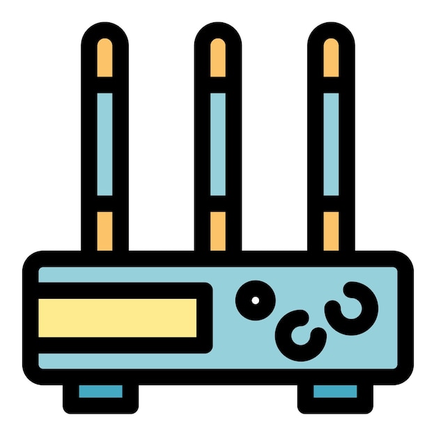 Modem icon Outline modem vector icon color flat isolated