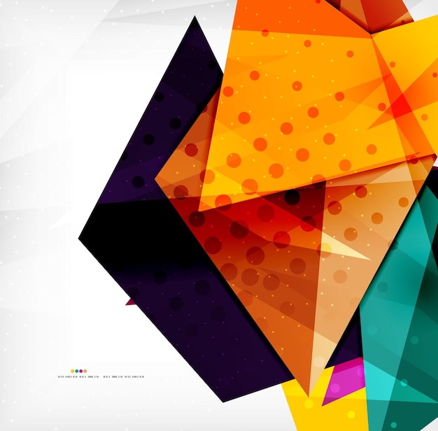 Modern 3d glossy overlapping triangles