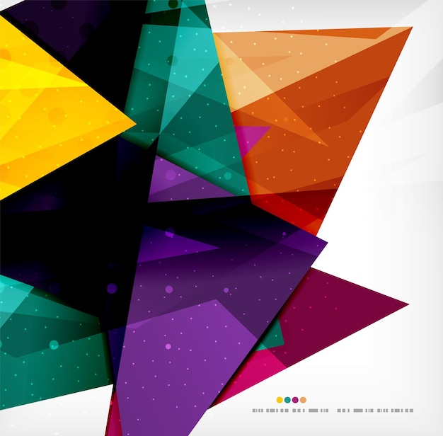 Modern 3d glossy overlapping triangles