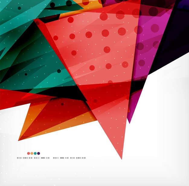 Modern 3d glossy overlapping triangles