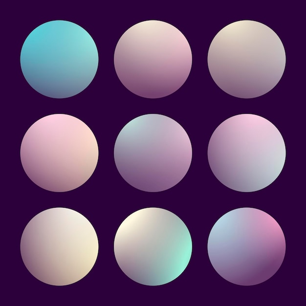 Modern 3d gradient set with round abstract backgrounds. Colorful fluid covers for calendar, brochure, invitation, cards. Trendy soft color. Template with round gradient set for screens and mobile app