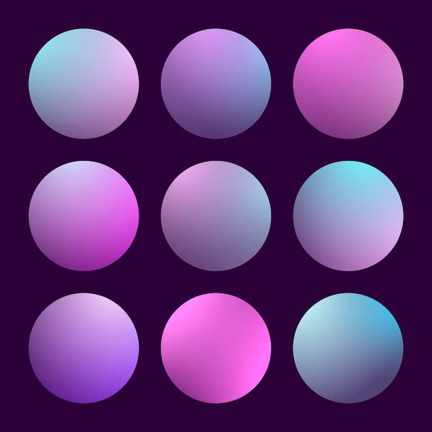Modern 3d gradient set