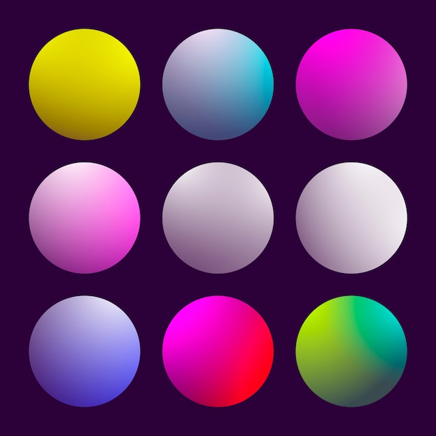 Modern 3d gradient set