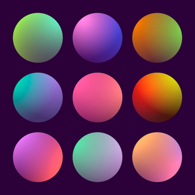 Modern 3d gradient set