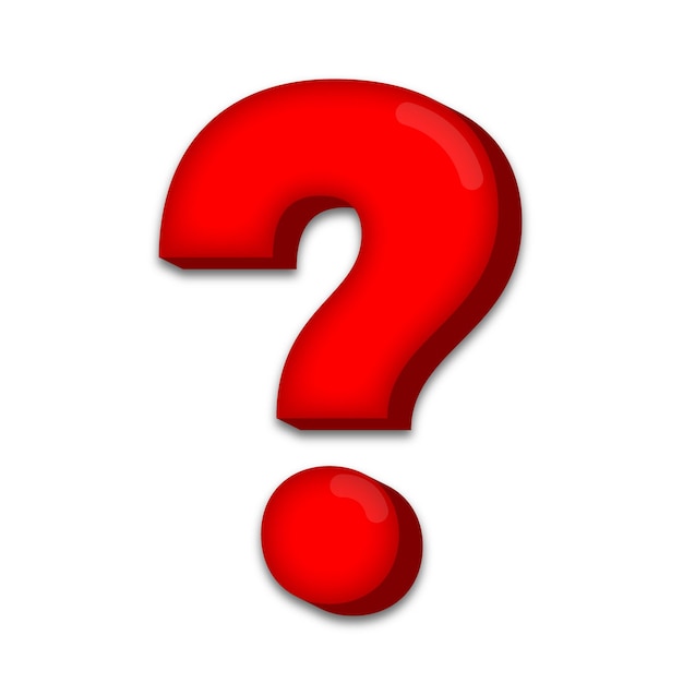 Modern 3D question mark template