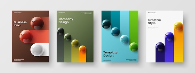 Modern 3D spheres company brochure concept collection