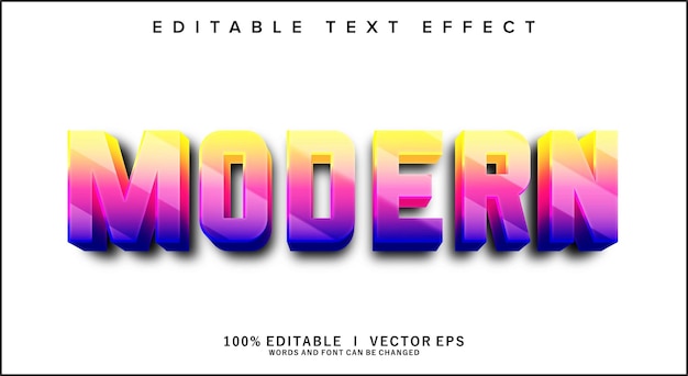 modern 3d vector text effect with modern style design