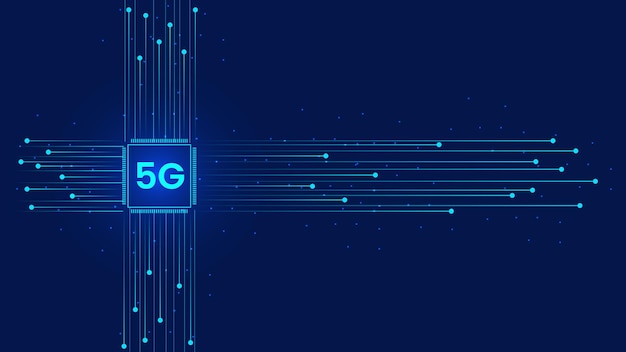 modern 5g fifth generation network technology background