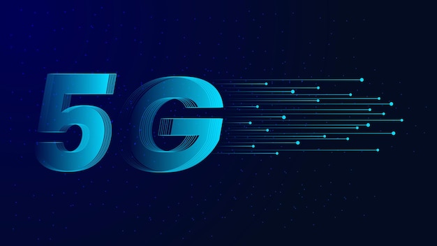 modern 5g fifth generation network technology background