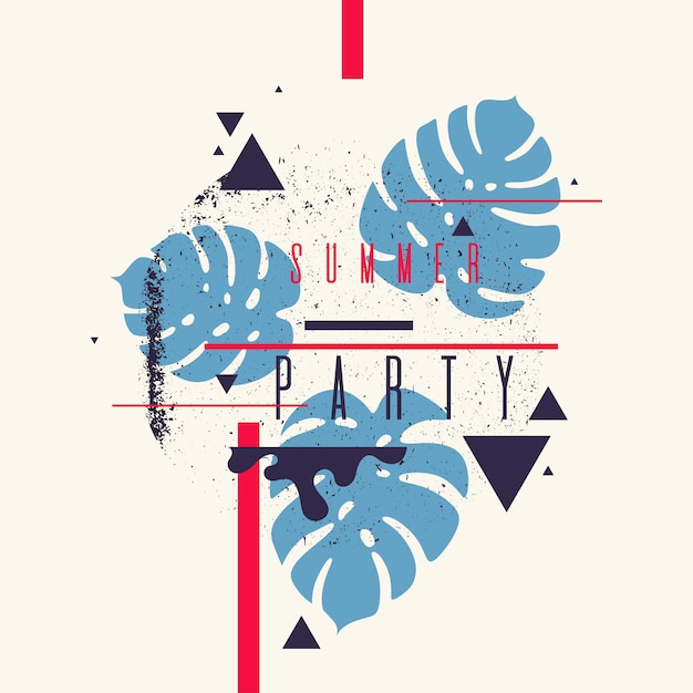 Modern abstract background with flat style vector party poster