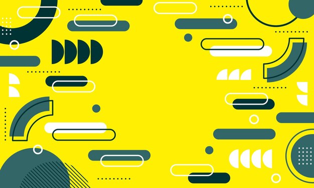 Modern abstract background with memphis elements in yellow and retro themed posters banners and web
