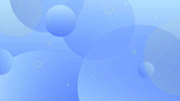 Modern Abstract Background with Motion Round Circle Retro Memphis and Blue Gradient Color