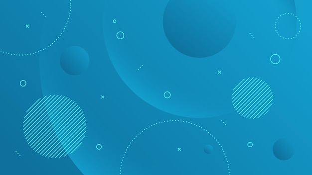 Modern Abstract Background with Motion Round Circle Wave Retro Memphis and Blue Gradient Color