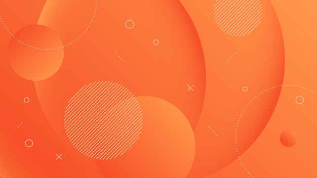 Modern Abstract Background with Motion Round Circle Wave Retro Memphis and Red Orange Gradient Color