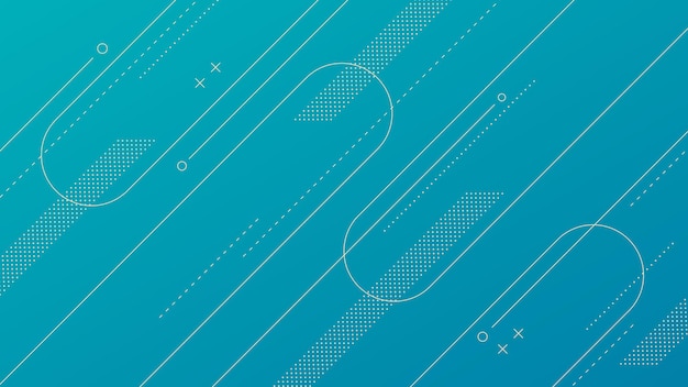 Modern Abstract Background with Retro Memphis Elements and Blue Gradient Color