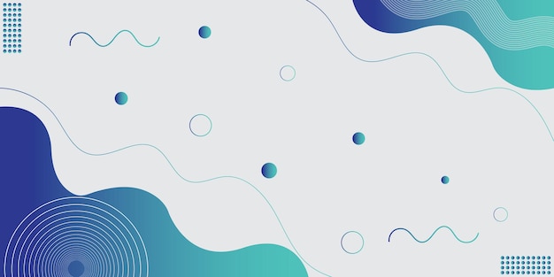 Modern Abstract Background with Retro Memphis Wave Vibrant Blue Gradient Color background