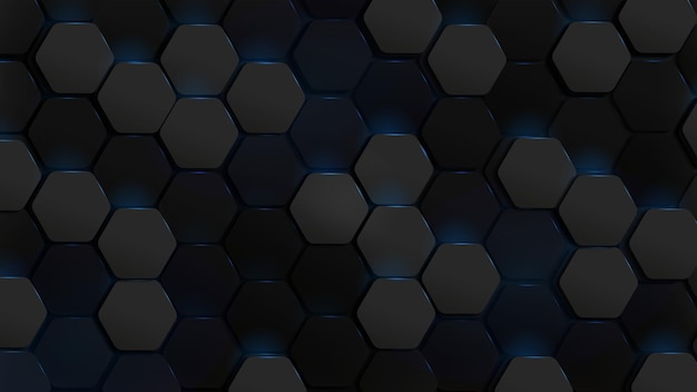 Modern abstract black hexagonal modern technology background vector