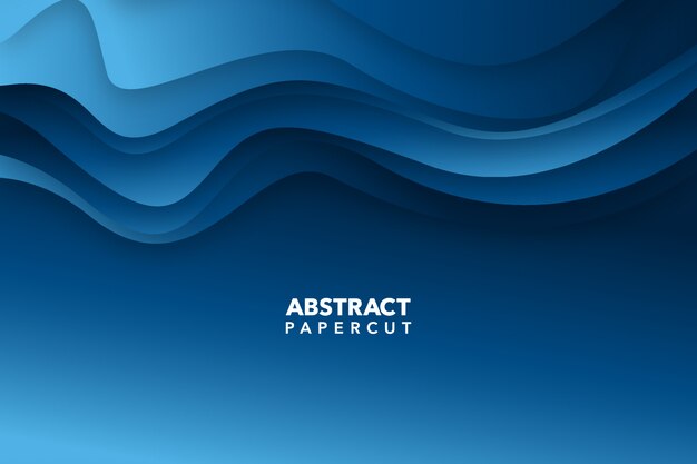 Modern abstract blue paper cut background