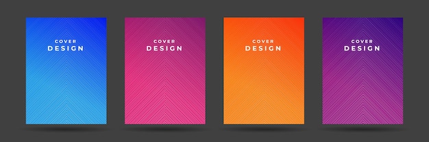 Modern abstract covers set. Colorful poster cover gradient template.