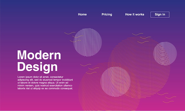 Modern abstract design of landing page