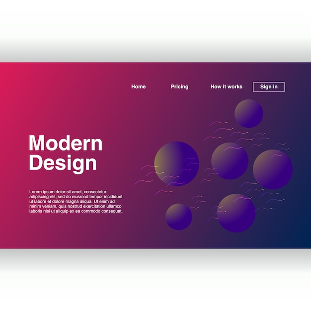 Modern abstract geometric design for landing page