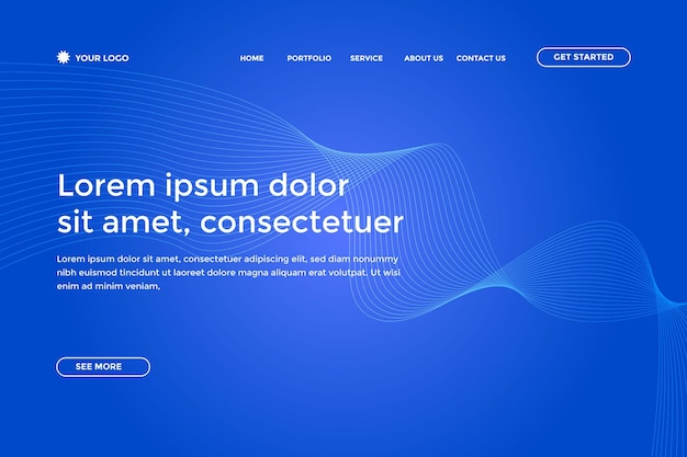 modern abstract landing page template