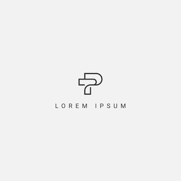Modern abstract letter TP PT logo initial based Monogram icon vector