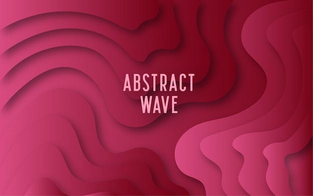 Modern Abstract Magenta Wave Paper Cut Fluid Liquid Background