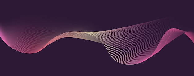 Modern abstract pink blue gradient flowing wave lines banner background Shiny moving lines design element