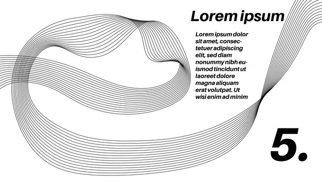 modern abstract poster with thin line striped blend smoke flow shape card. creative business