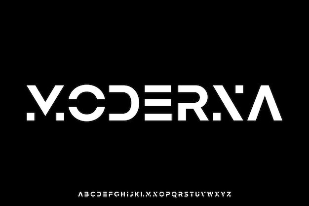 modern abstract sans serif alphabet display font vector illustration