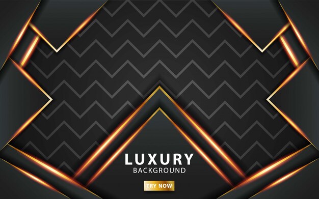 Modern abstract technology dark grey background with gold line.Overlap layers with paper effect.