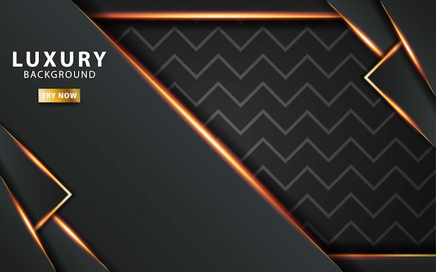 Modern abstract technology dark grey background with gold line.Overlap layers with paper effect.
