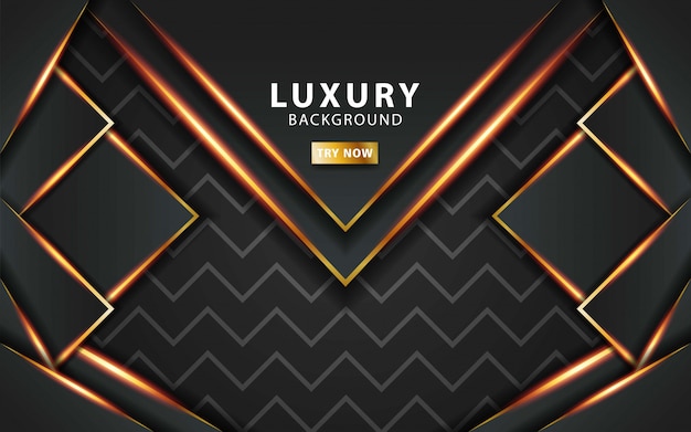 Modern abstract technology dark grey background with gold line.Overlap layers with paper effect.