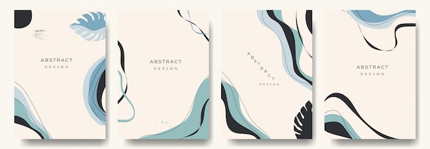 modern abstract vector backgroundsminimal trendy style various shapes set up design templates good