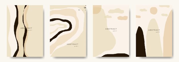 Modern abstract vector backgroundsminimal trendy style various shapes set up design templates good