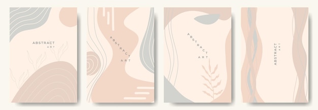 modern abstract vector backgroundsminimal trendy style various shapes set up design templates