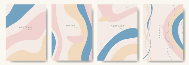 modern abstract vector backgroundsminimal trendy style various shapes set up design templates