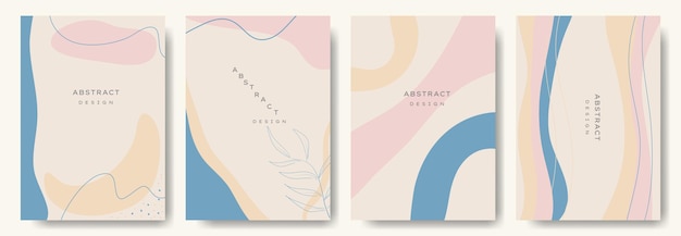 modern abstract vector backgroundsminimal trendy style various shapes set up design templates