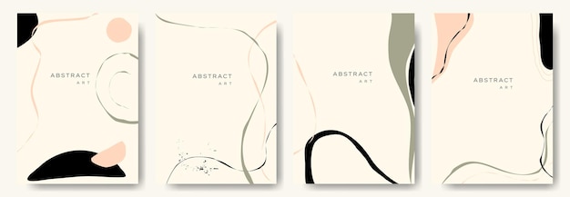 Modern abstract vector backgroundsminimal trendy style various shapes set up design templates