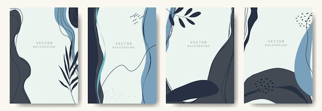 modern abstract vector backgroundsminimal trendy style various shapes set up design templates