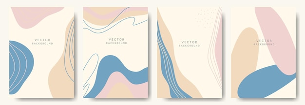 modern abstract vector backgroundsminimal trendy style various shapes set up design templates