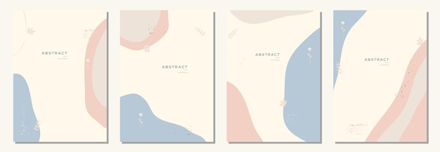 modern abstract vector backgroundsminimal trendy style various shapes set up design templates