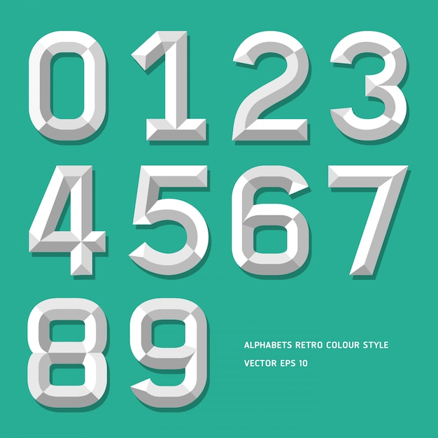 Modern alphabet number color style