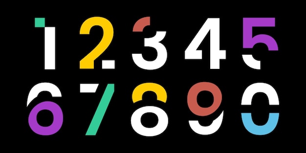 Modern alphabet with numbers Simple square letters of rough shapesUltra bold font in modern brutal