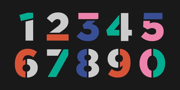 Modern alphabet with numbers Simple square letters of rough shapesUltra bold font in modern brutal