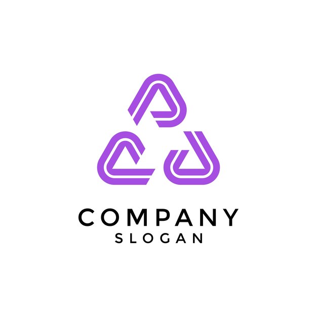 modern and bold triangle letter P initial logo