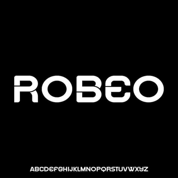 modern and futuristic alphabet font vector