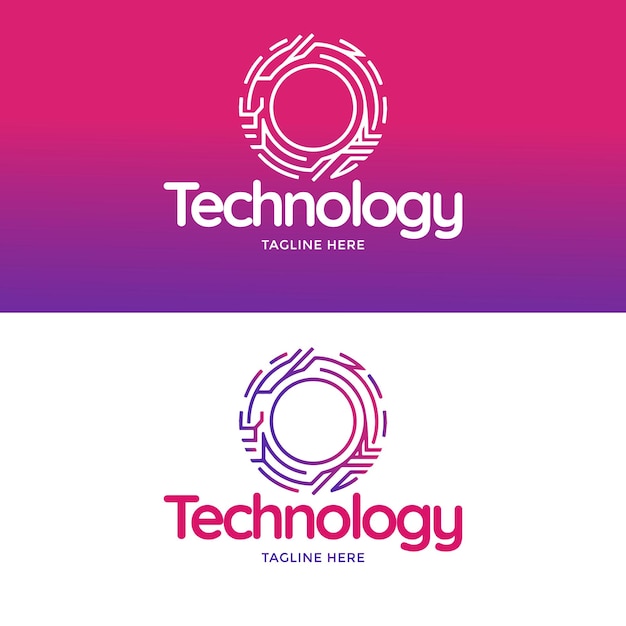 Modern and unique style technology logo